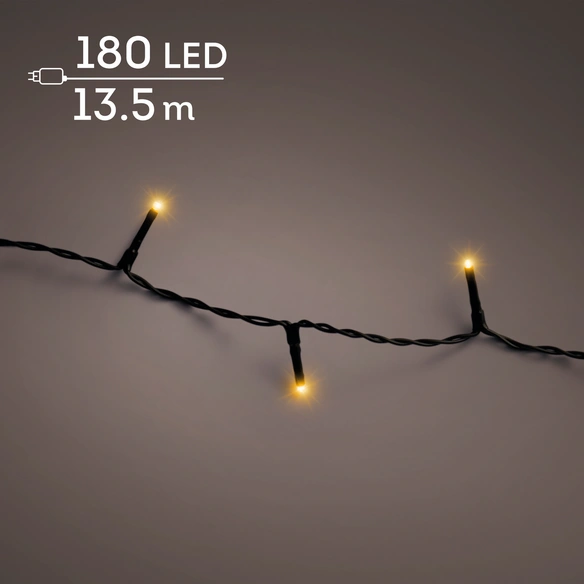 Lichterkette, 135m 180L schw.Kab. goldw.m.Timer Dimmer