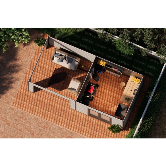 Gartenhaus »Tona 6030 28«, BxHxT: 654 x 252 x 340 cm, 18,2 m², hellgrau
