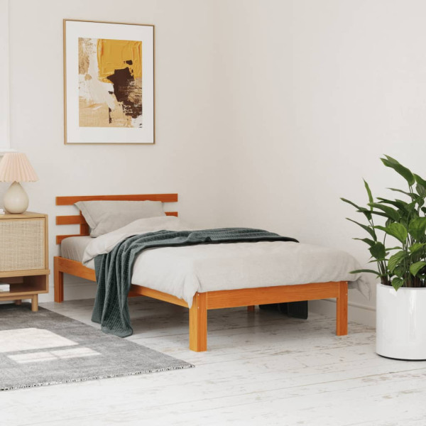 Łóżko Drewniane Rama Łóżka Sofa Brązowe Do Sypialni Pokoju 75x190 cm