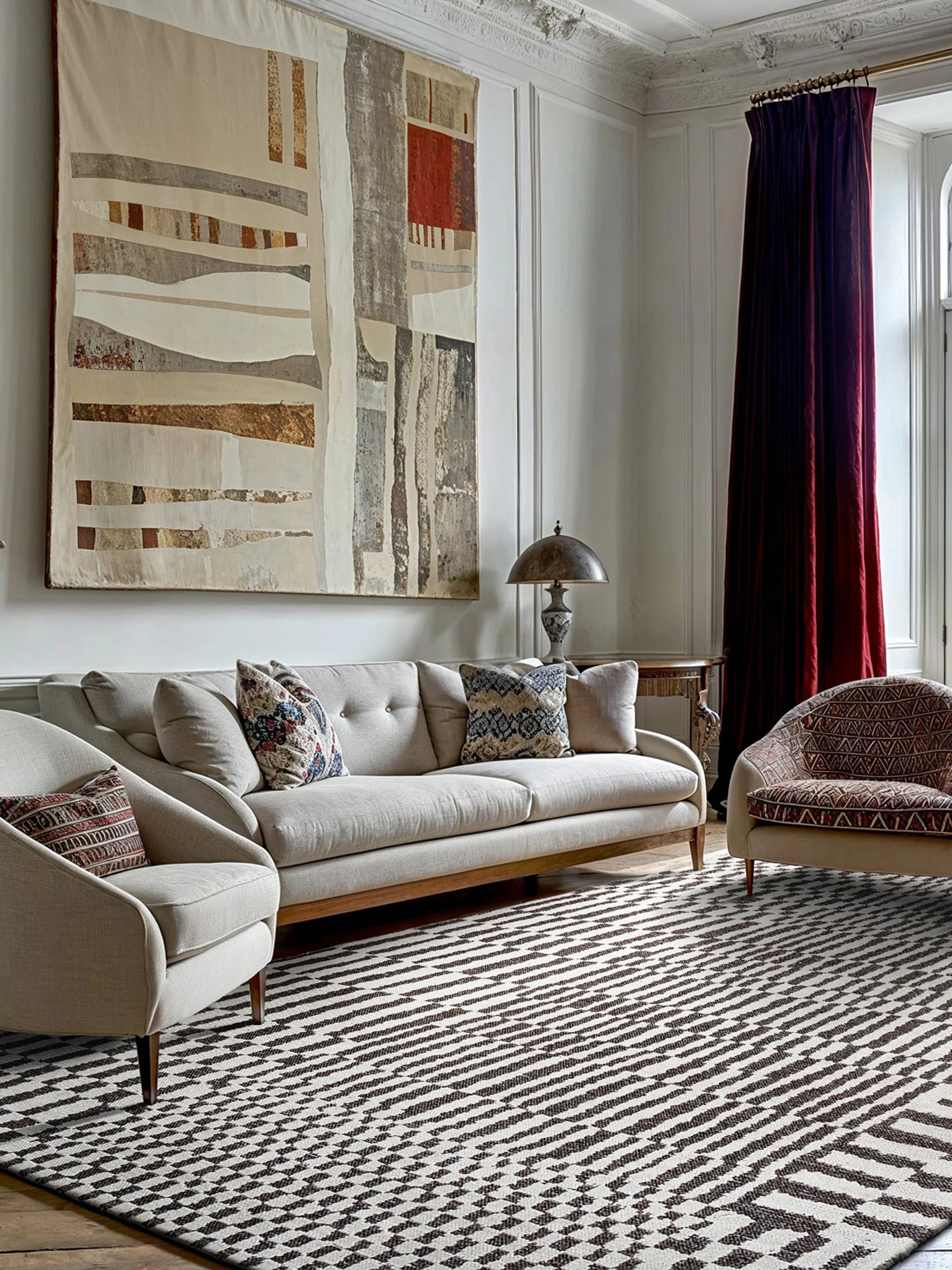 Waschbarer Indoor & Outdoor-Jacquard-Teppich Berber