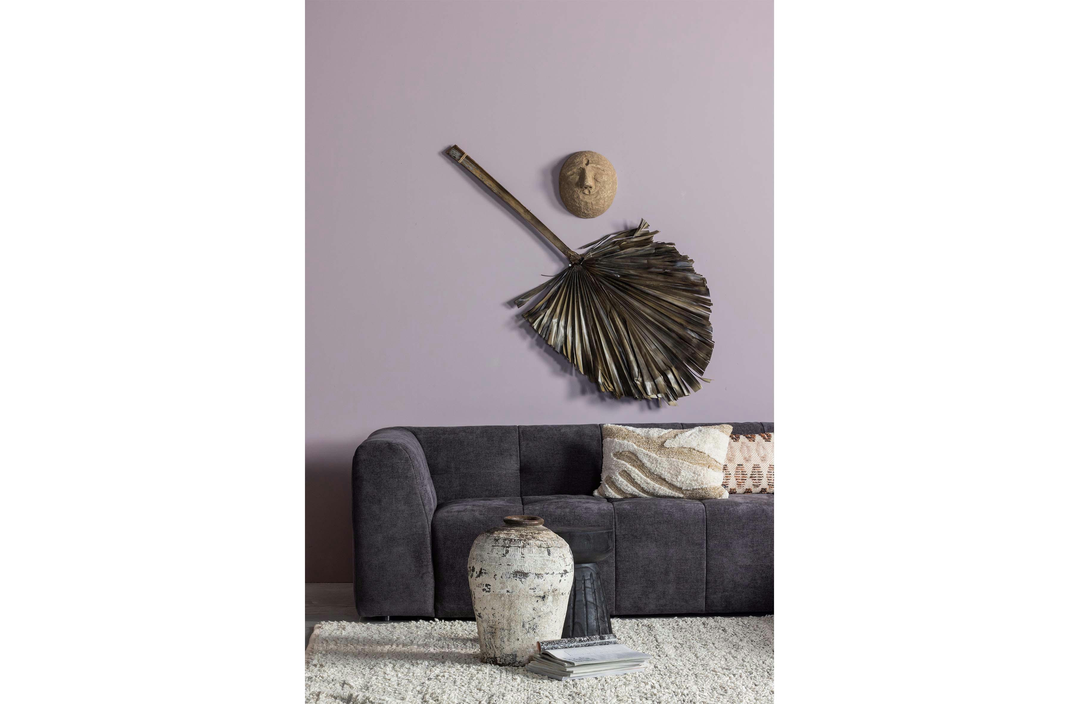 GRID - Canapé 3 places en tissu chenille gris foncé