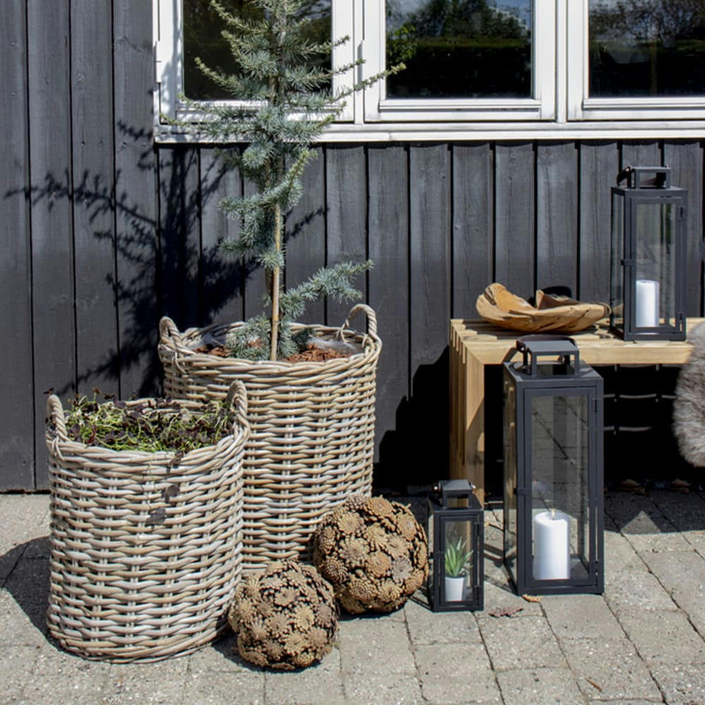 INDO - Lot de 2 paniers en rotin