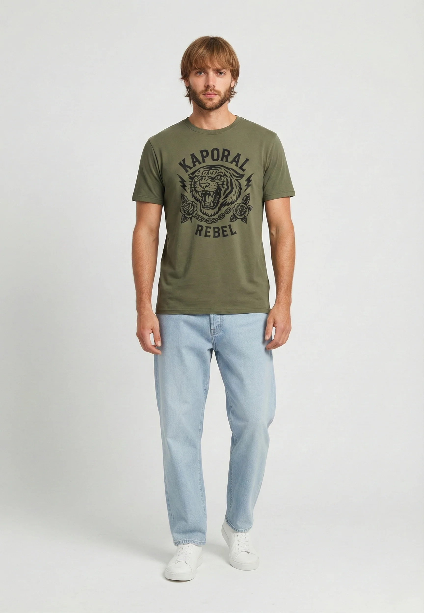 T-shirt manches courtes regular khaki coton KULUM