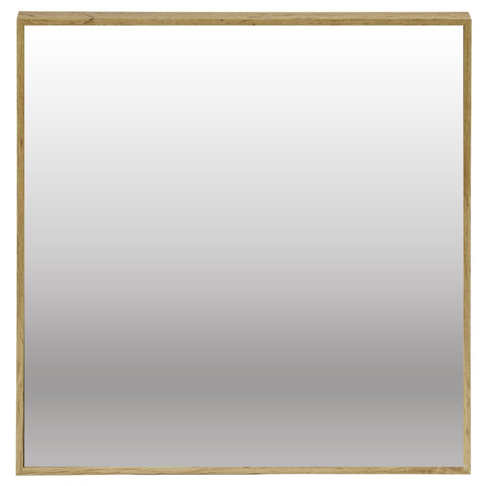 Miroir carré bord fin bois et verre marron 30x30cm