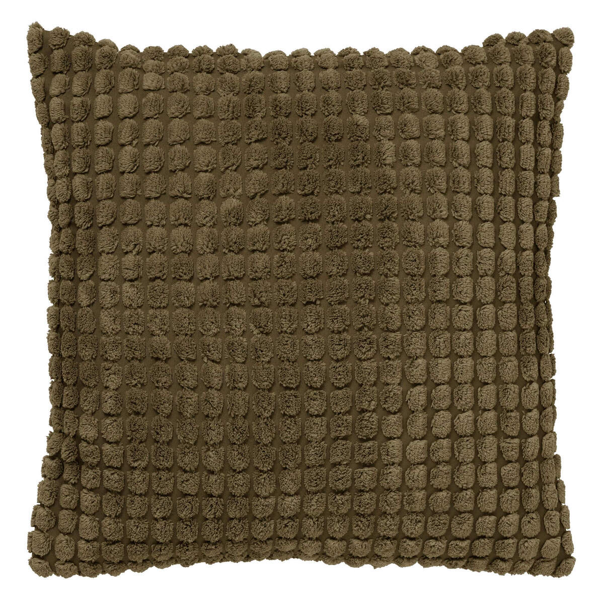 ROME - sierkussen 45x45 cm - effen kleur - 3D-structuur - Military Olive - donkergroen