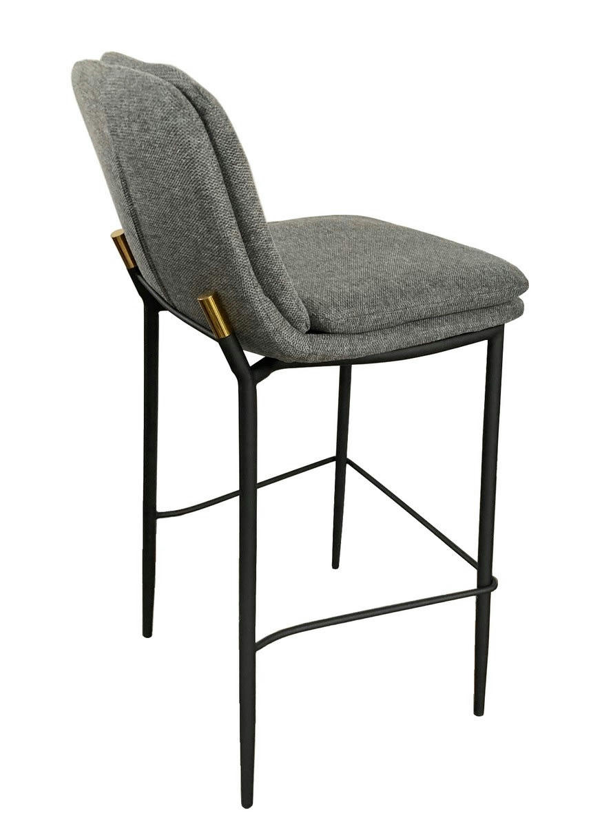 MGM - 2 Chaises de bar en tissu gris Anthracite
