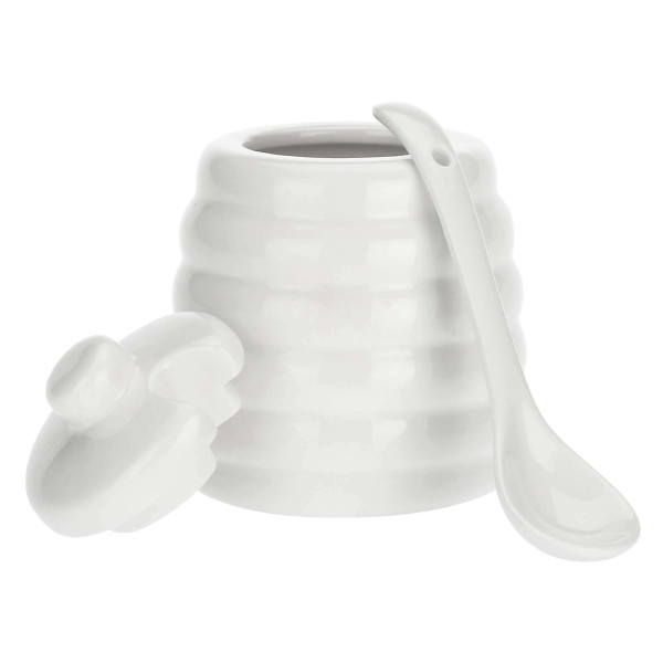 Cukiernica z pokrywką i łyżeczką Menage - Biały, 280 ml