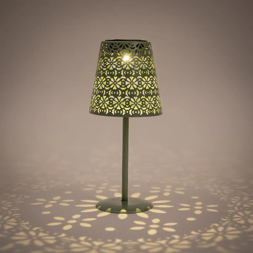 Anna's Collection Tafellamp buiten - solar - D12 x H28 cm - groen