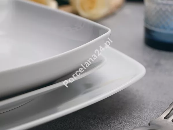 Komplet talerzy na 6 osób (18el) Chodzież - Akcent C000 BIAŁY (TG20)
