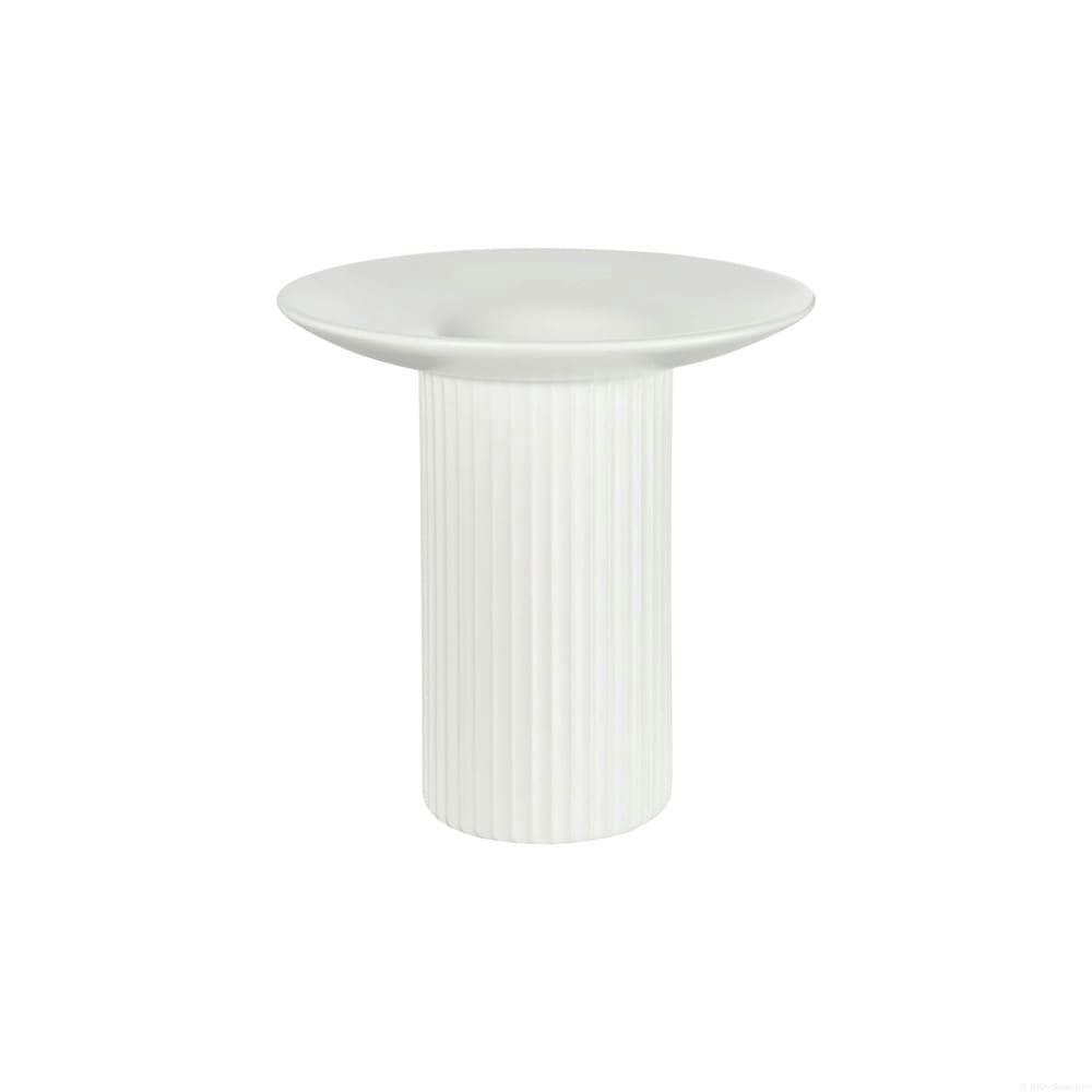 Artea - Vase colonne céramique blanc H13cm