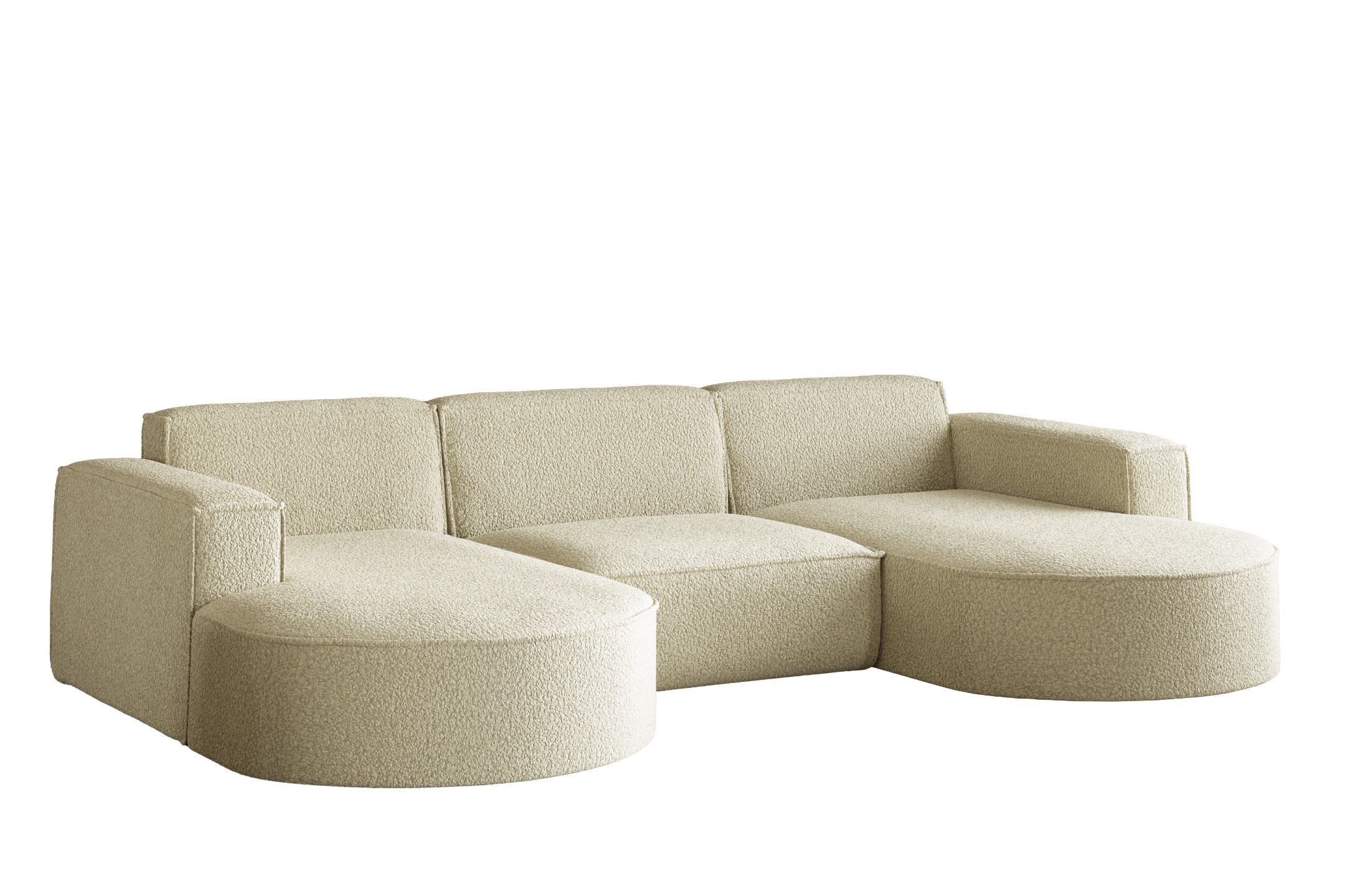 Sofa w kształcie litery U Modena Studio U tkanina Quelle Beżowy