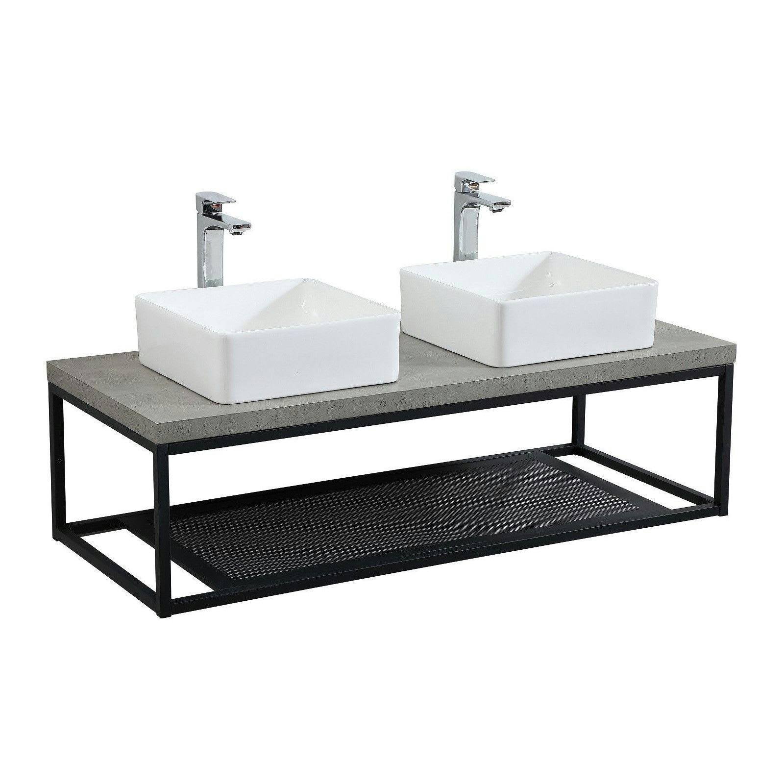 WILL - Plan de toilette suspendu  -Ep. 3,8cm L120cm + structure métal