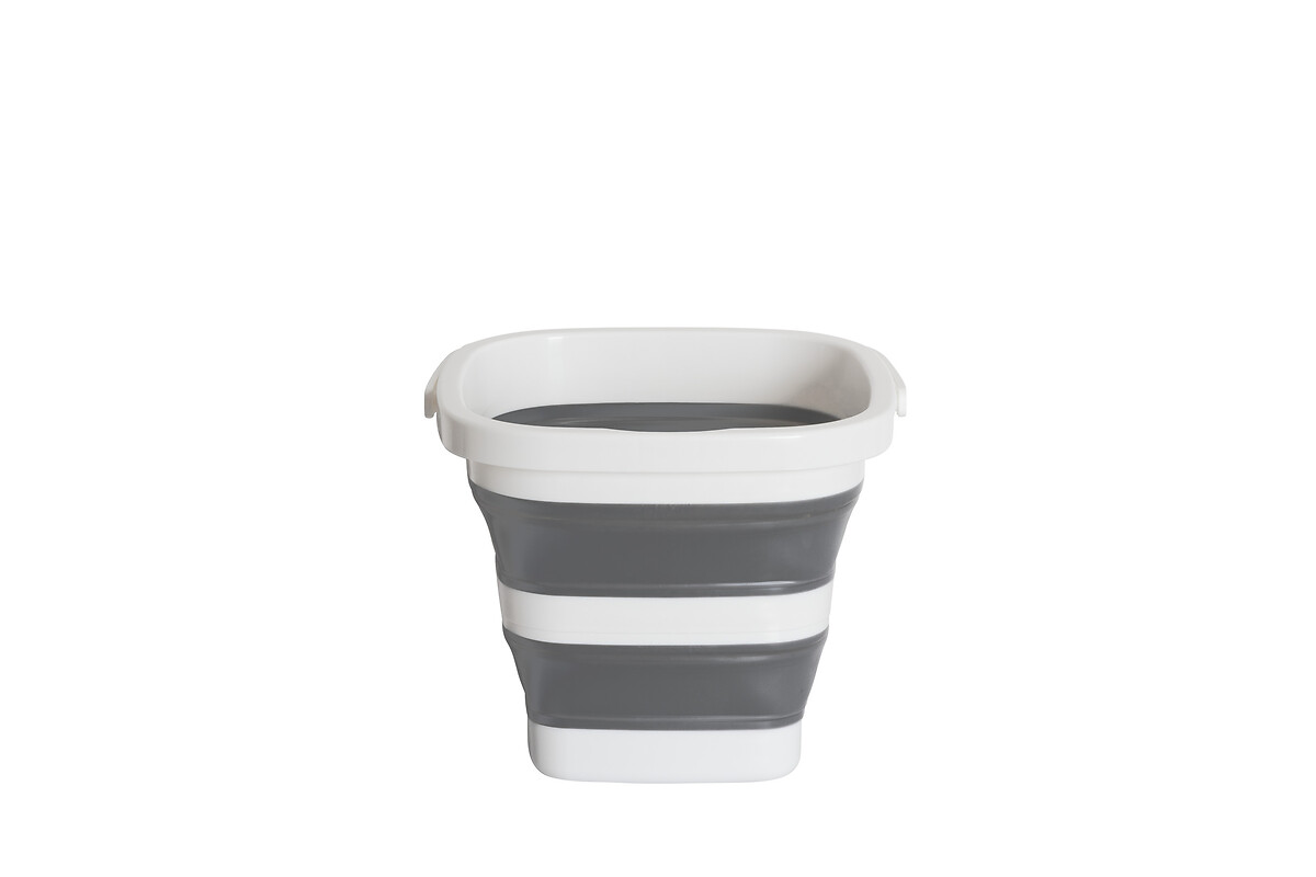 Balde Retrátil Cinza E Branco 5L