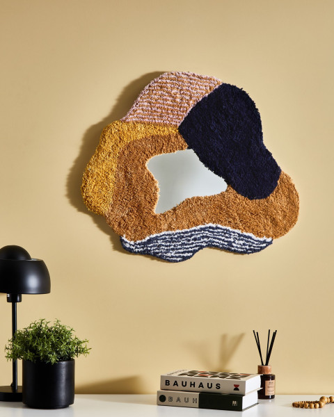 Lustro ścienne ABASZA 60 x 62 cm Bawełna Kolorowy