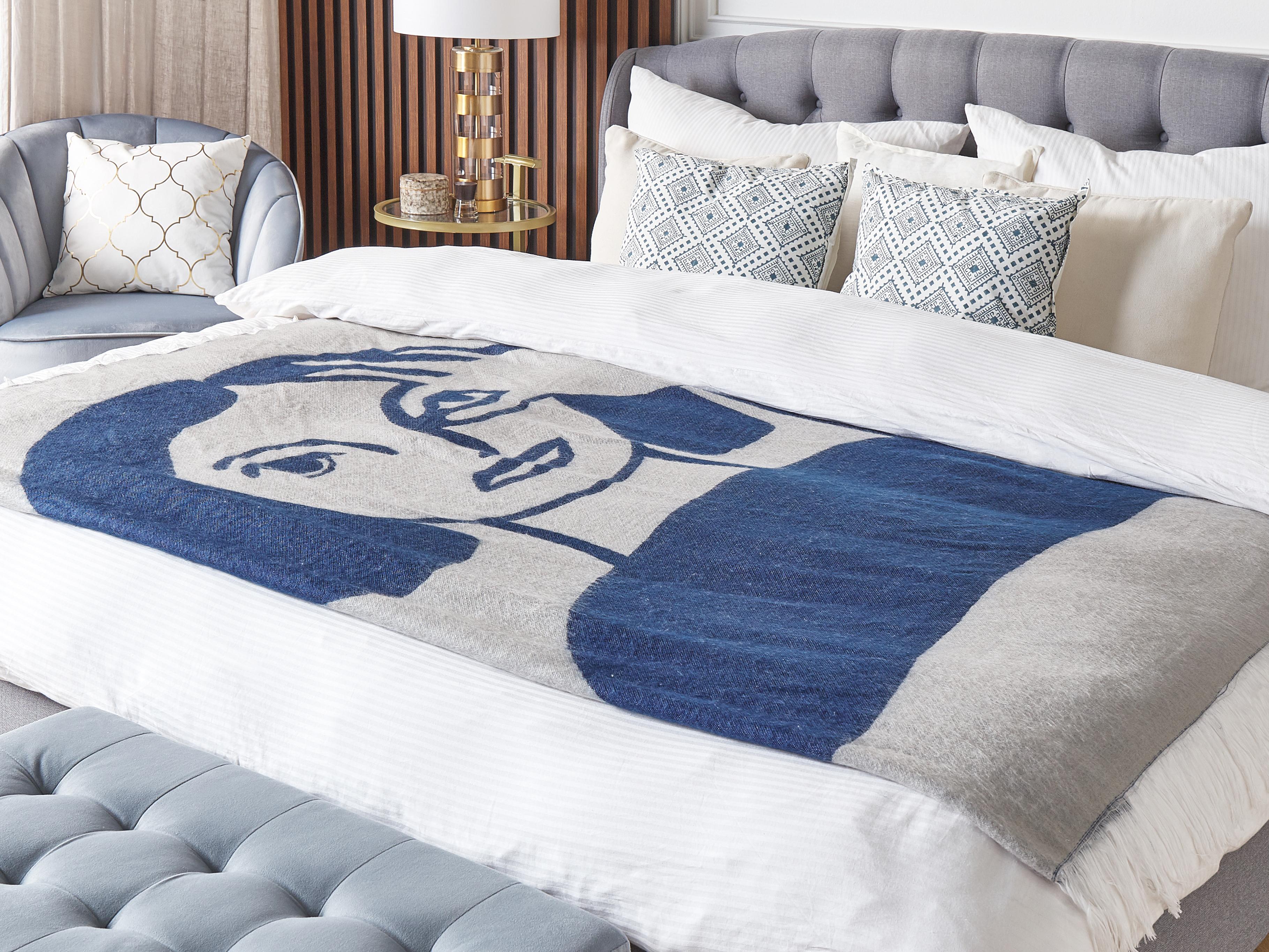 Blanket HALEDE 130 x 170 cm Blue