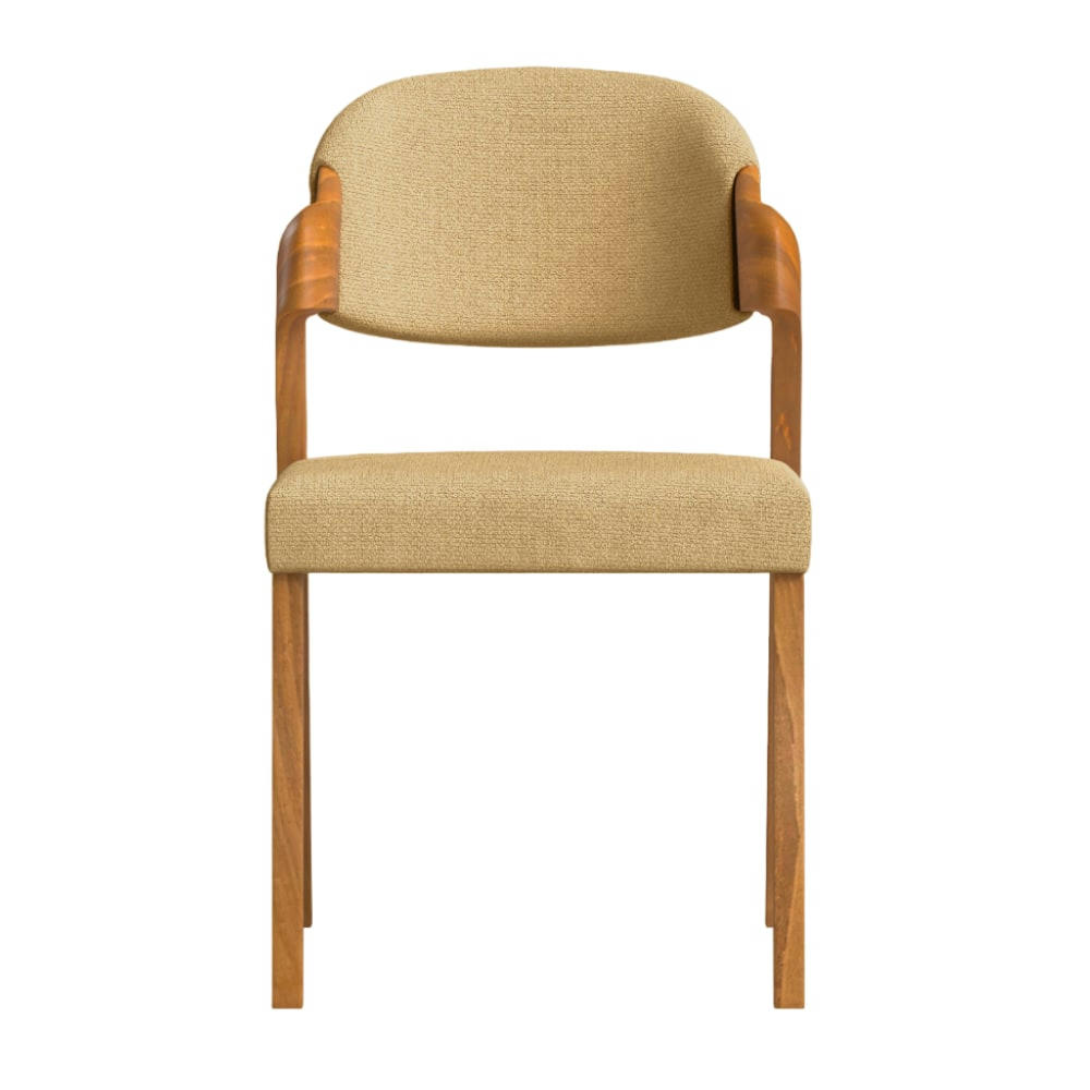 CELA - Chaise en tissu recyclé fabriqué à la main en couleur moutarde