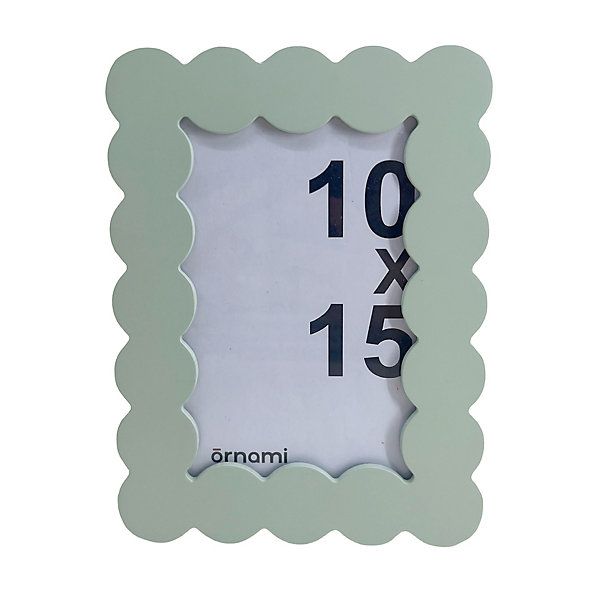 Cadre photo ondulé vert 10 x 15 cm Ornami