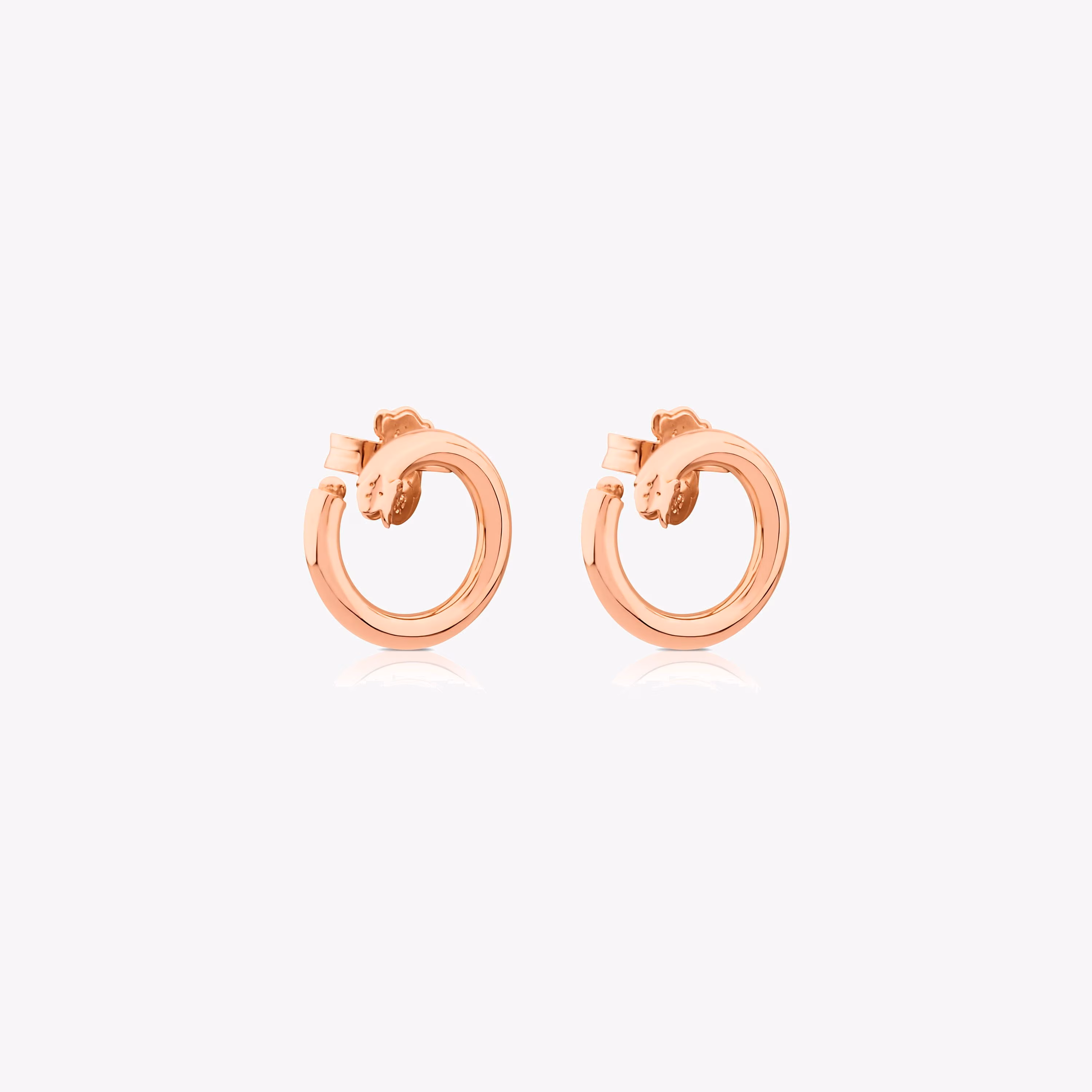 Pendientes pequeños con baño de oro rosa 18 kt sobre plata Hold