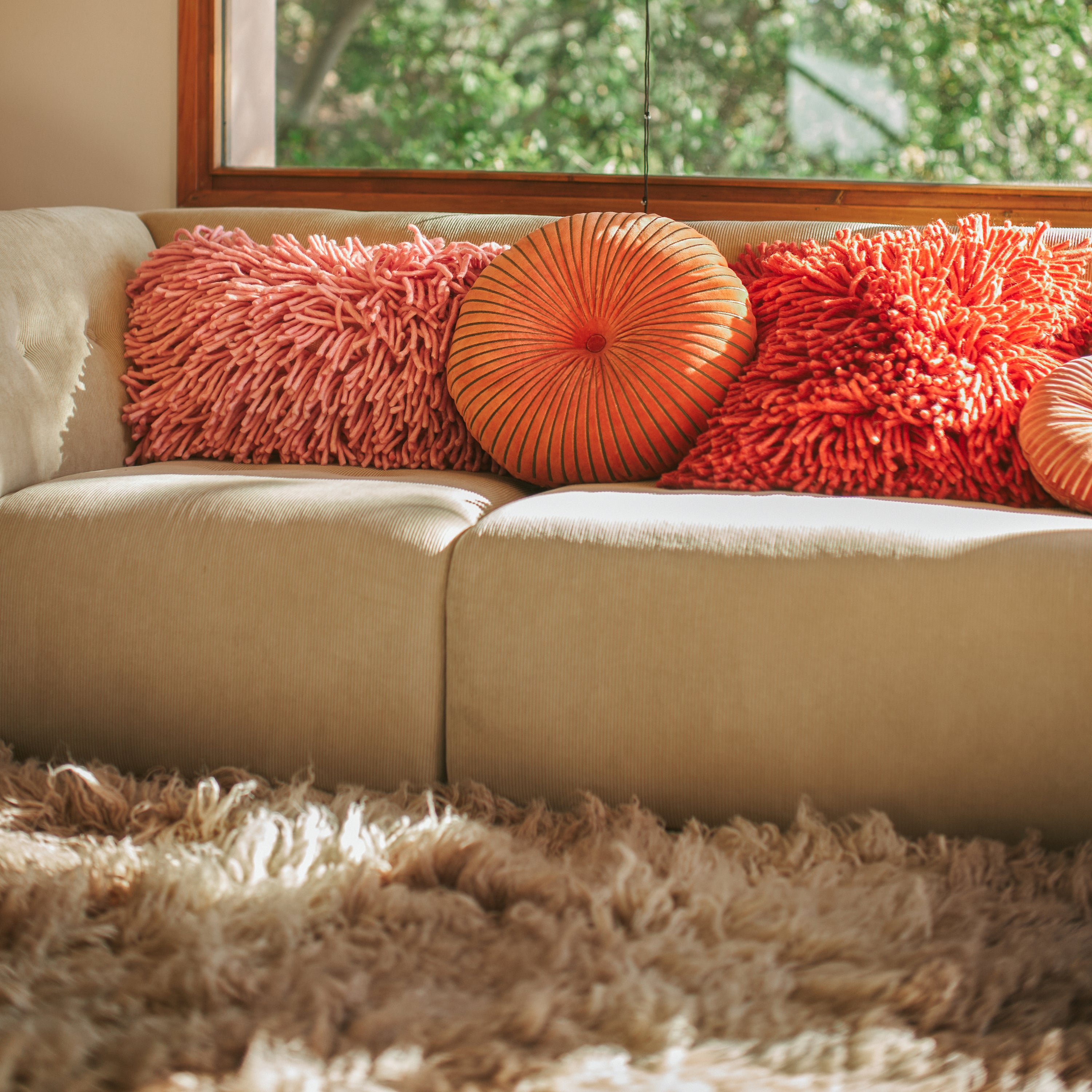 HKliving Rugged Woolen Sierkussen 60 x 40 cm - Pink