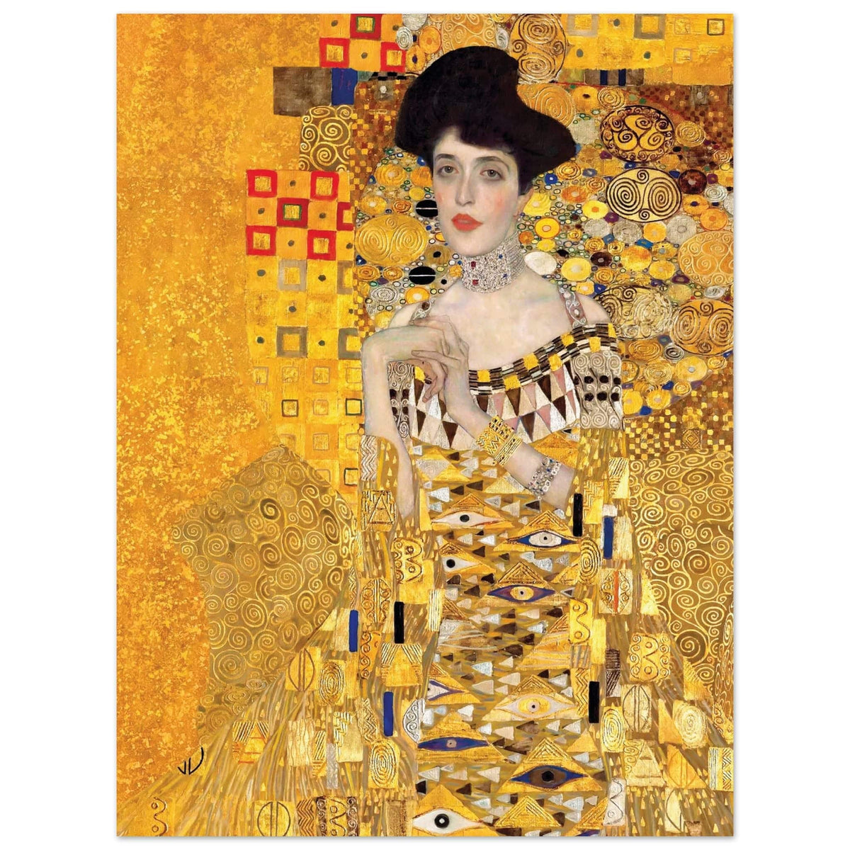Artfulprints Poster Gustav Klimt - Portrait of Adele Bloch-Bauer I  - 30x40 cm - Geel