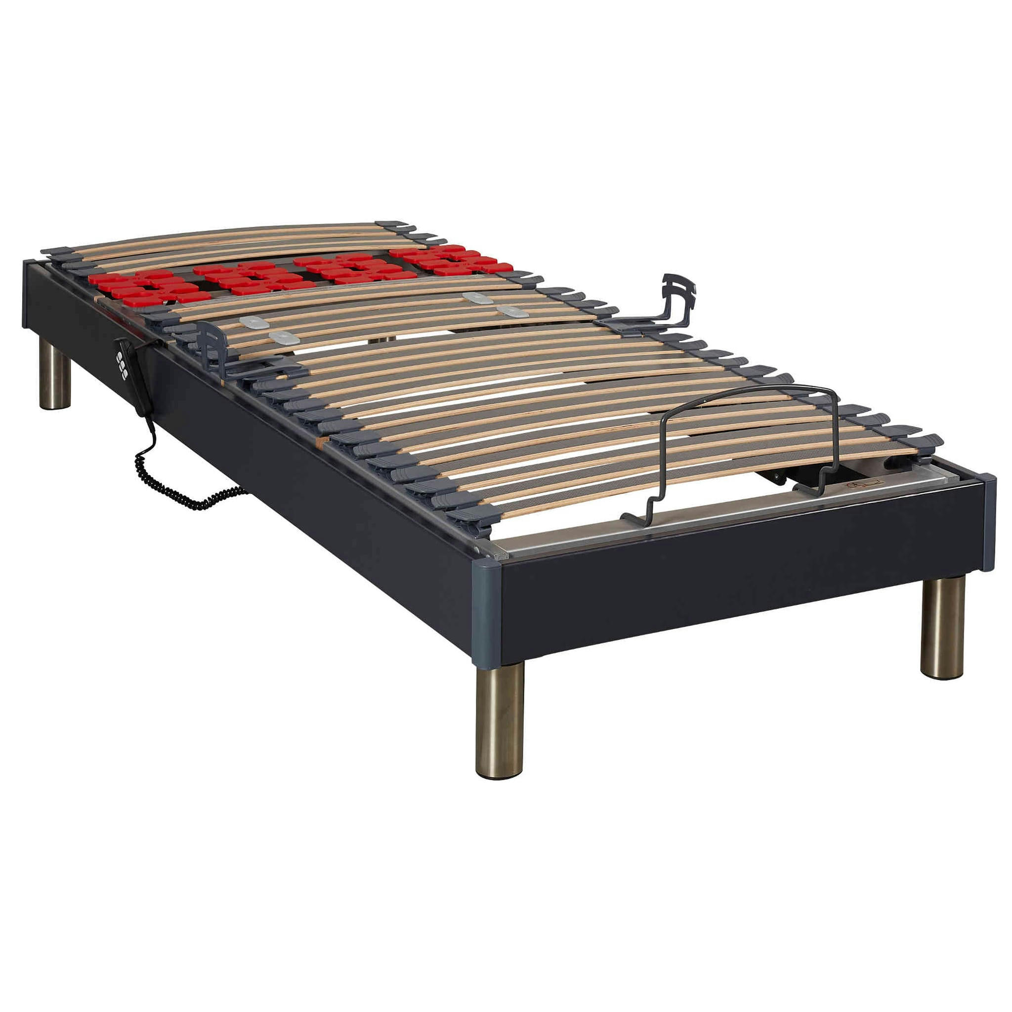 - Sommier électrique de relaxation anthracite à plots 90x200