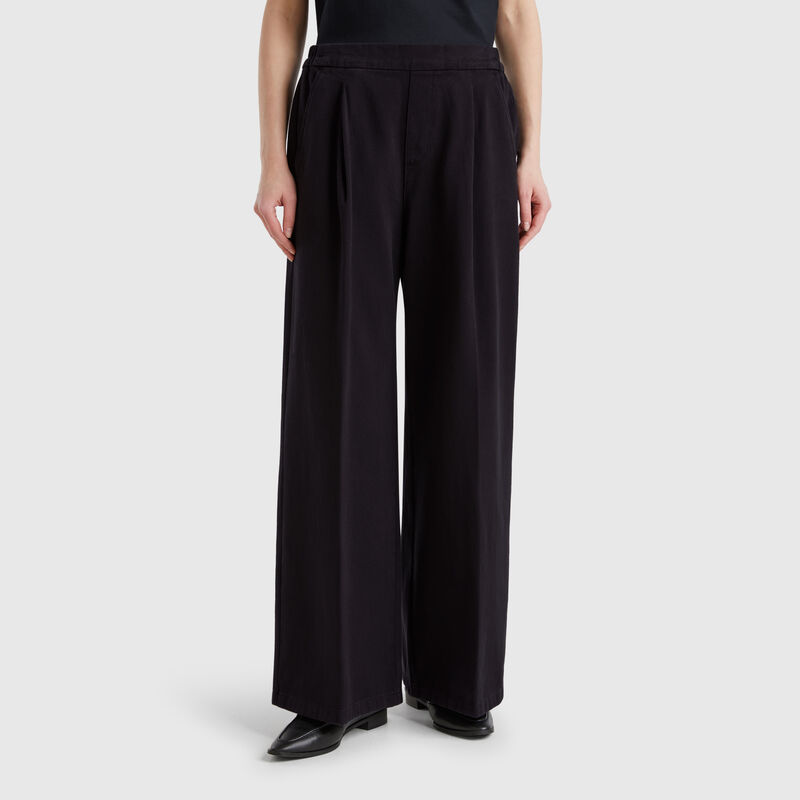 High-waisted palazzo trousers
