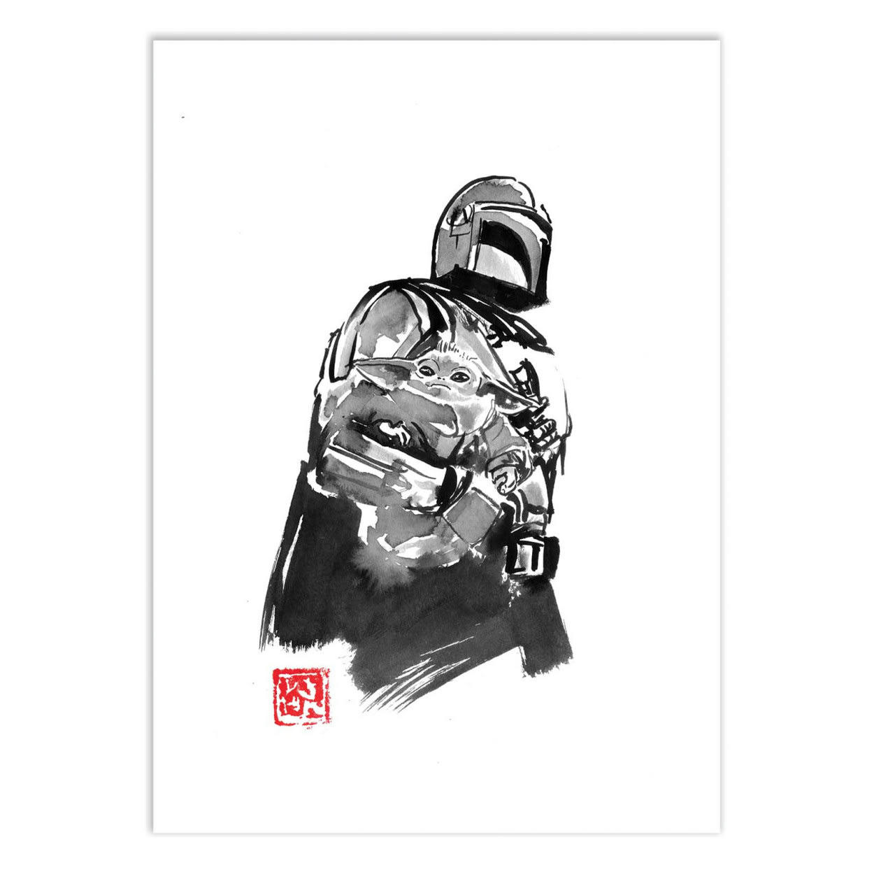 PECHANE SUMIE - THE MANDALORIAN VERSION 3 - Affiche d'art 30 x 40 cm