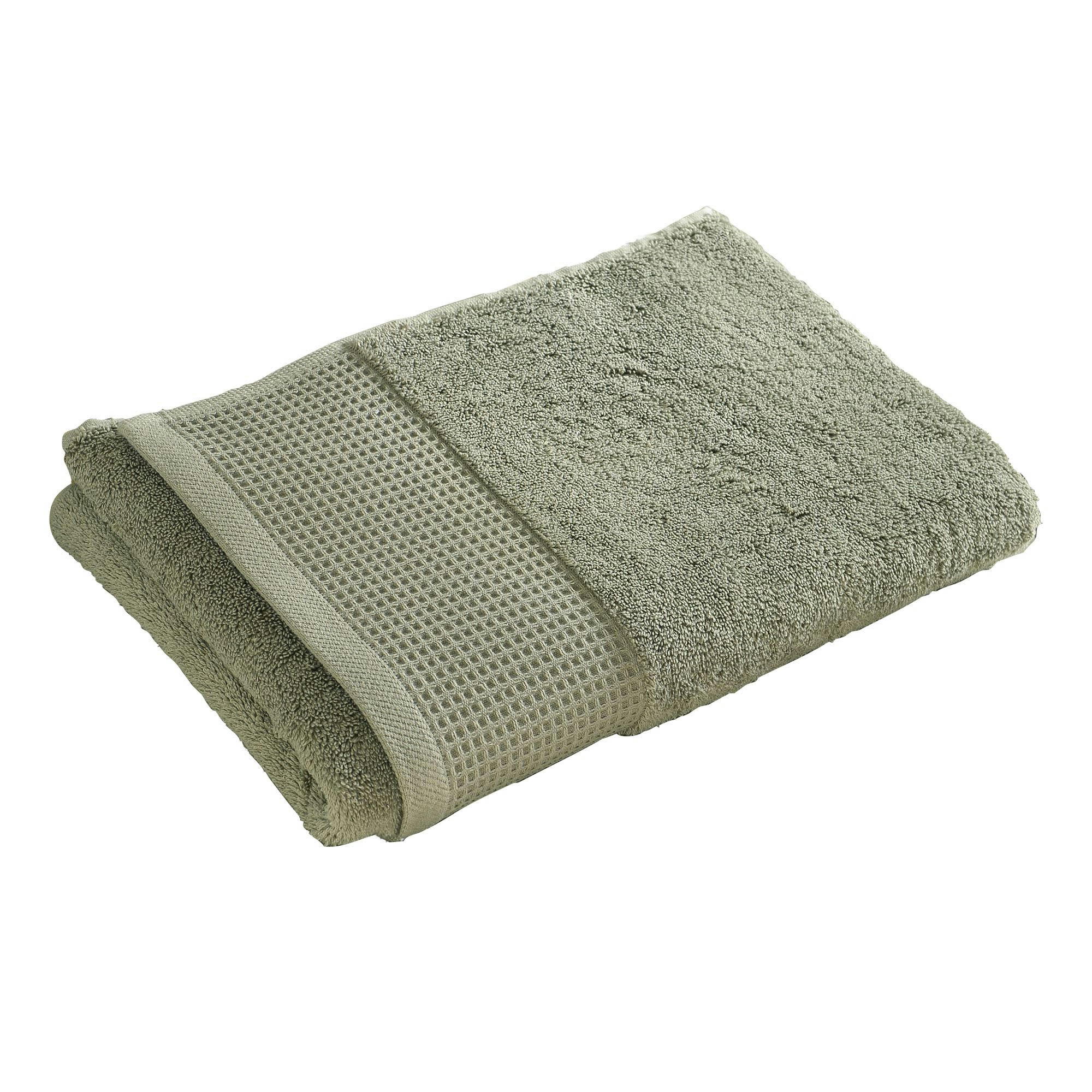 BEESPONGE - Serviette de toilette 50x90 vert kaki en coton 500 g/m²