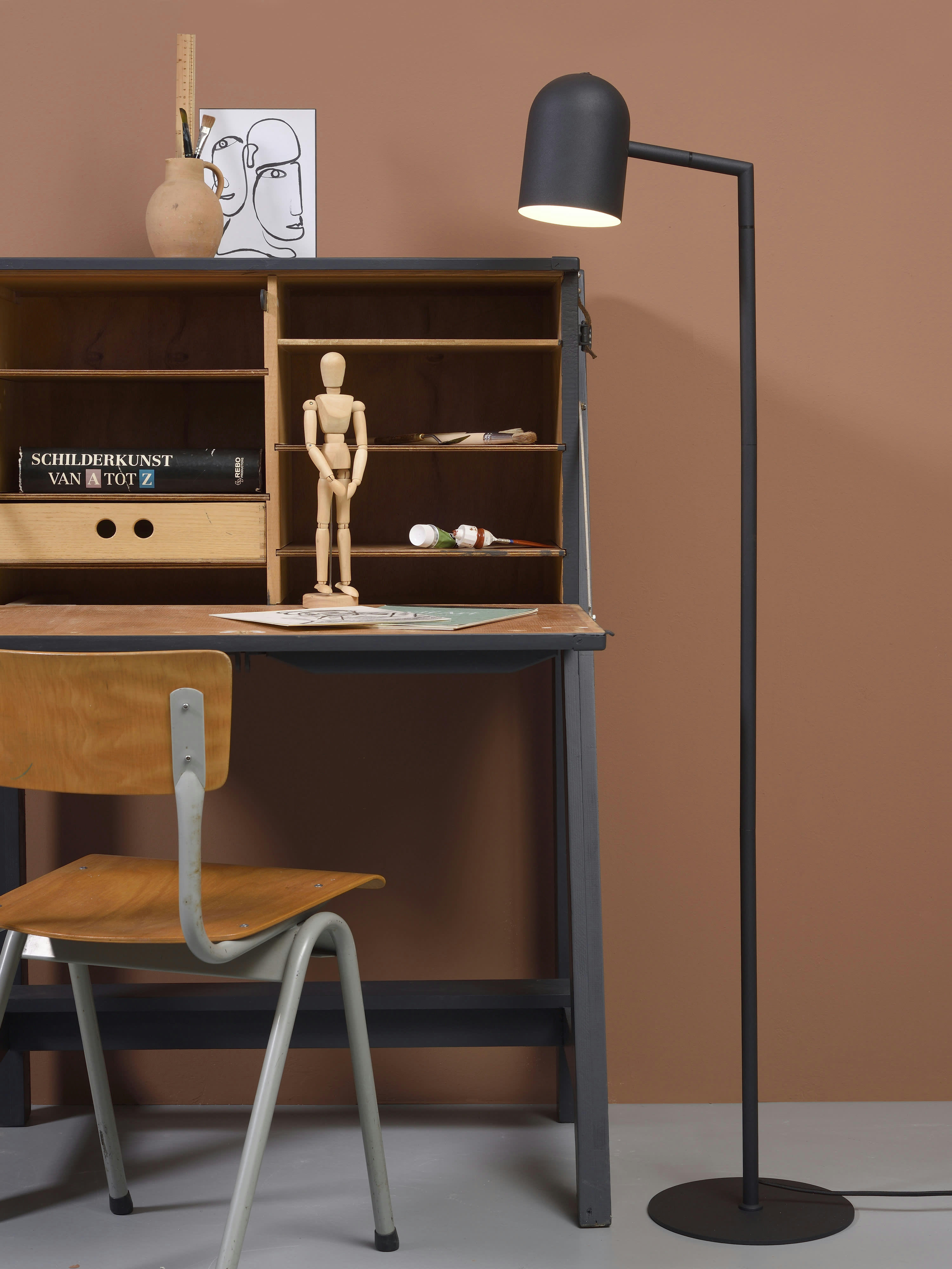 MARSEILLE - Lampadaire en métal noir H141cm