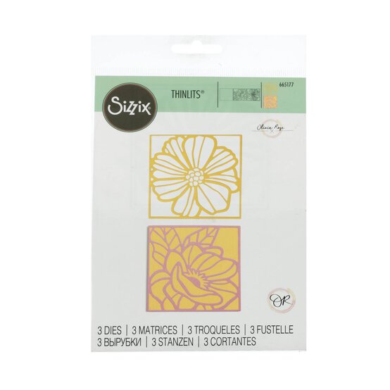 Sizzix Floral Card Front Thinlits Die Set 3 Pieces