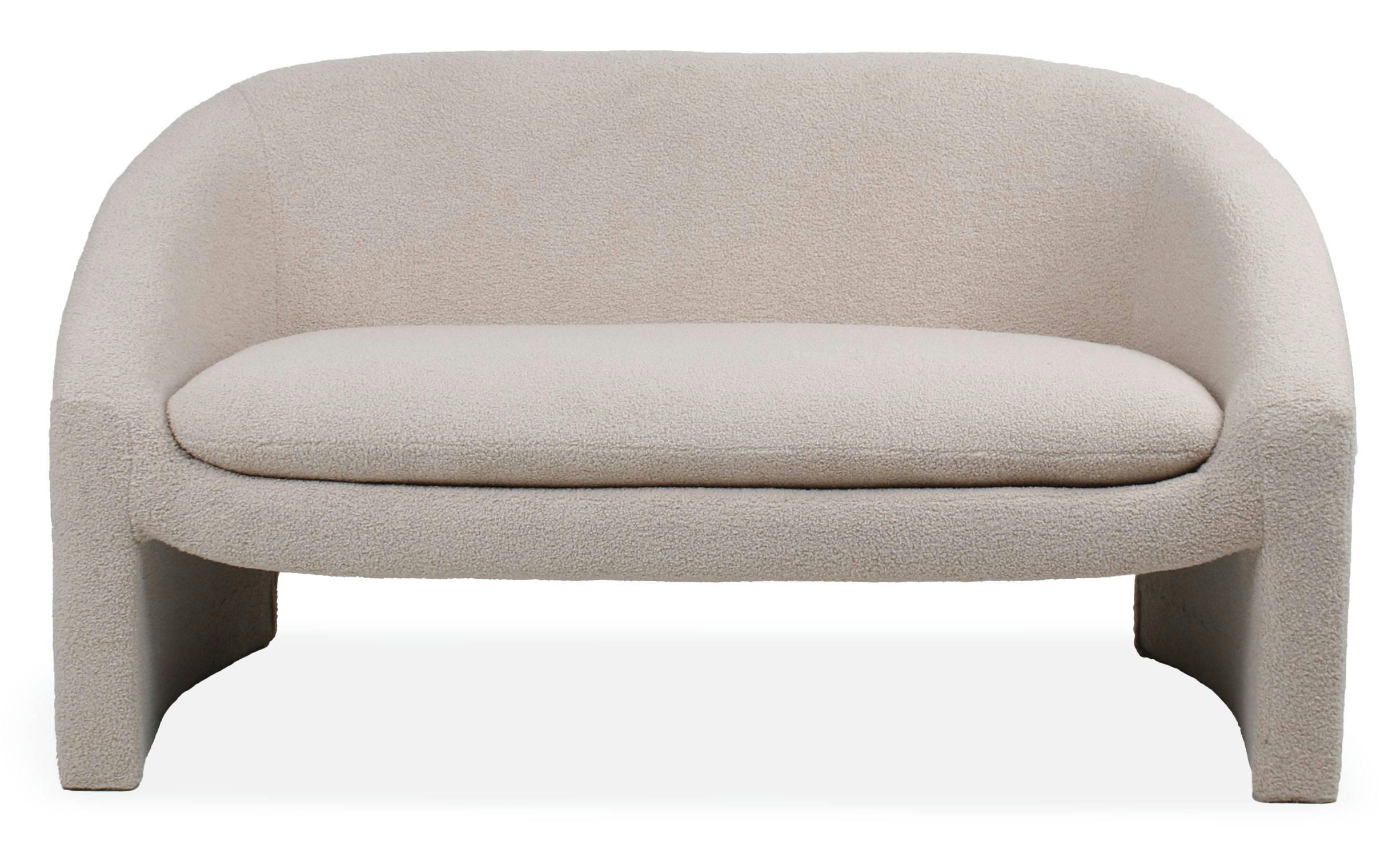 INDIANA - Canapé arrondi 2 places tissu bouclette beige