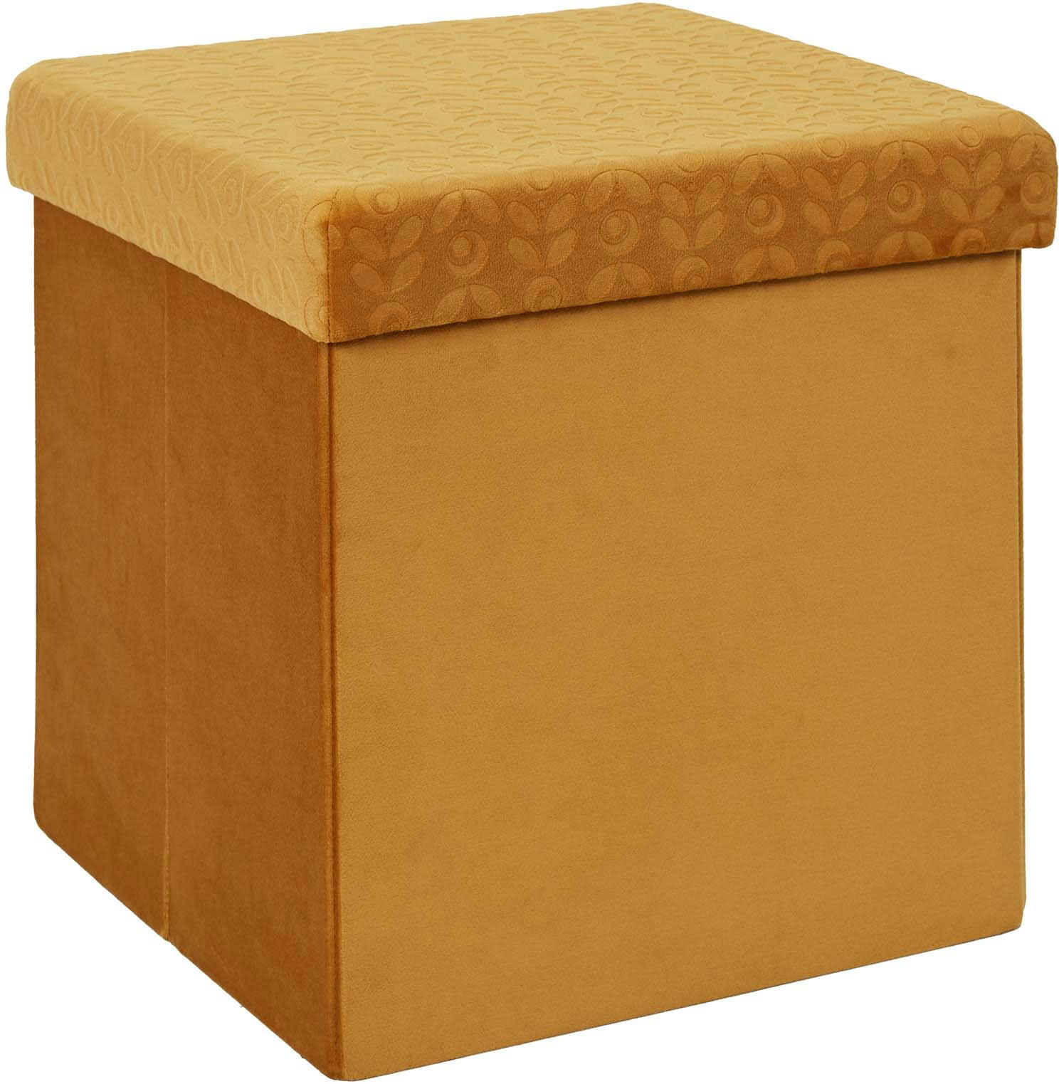- Pouf coffre pliable Rétro moutarde