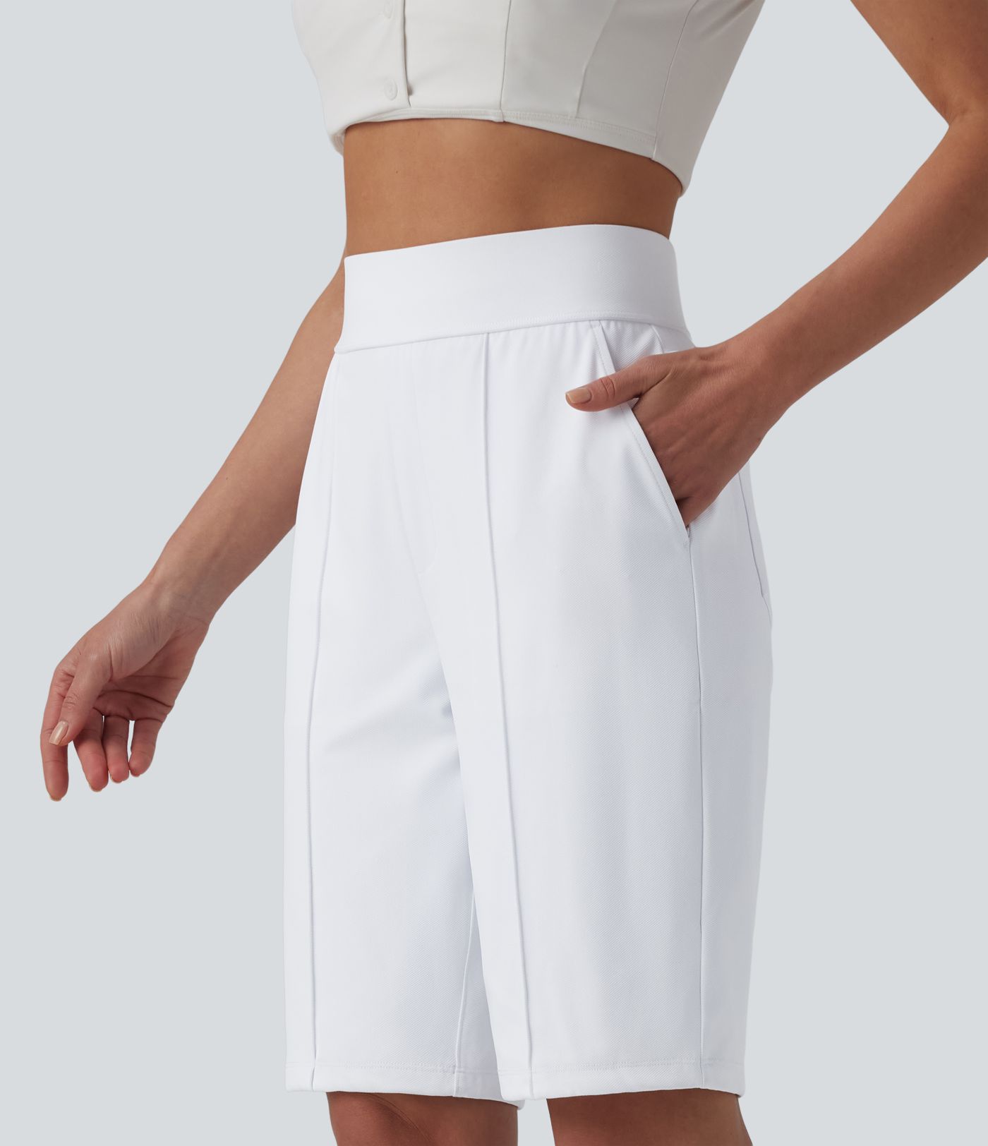 Short golf séchage rapide taille haute 25 cm avec poches - Golf Tee - UPF40