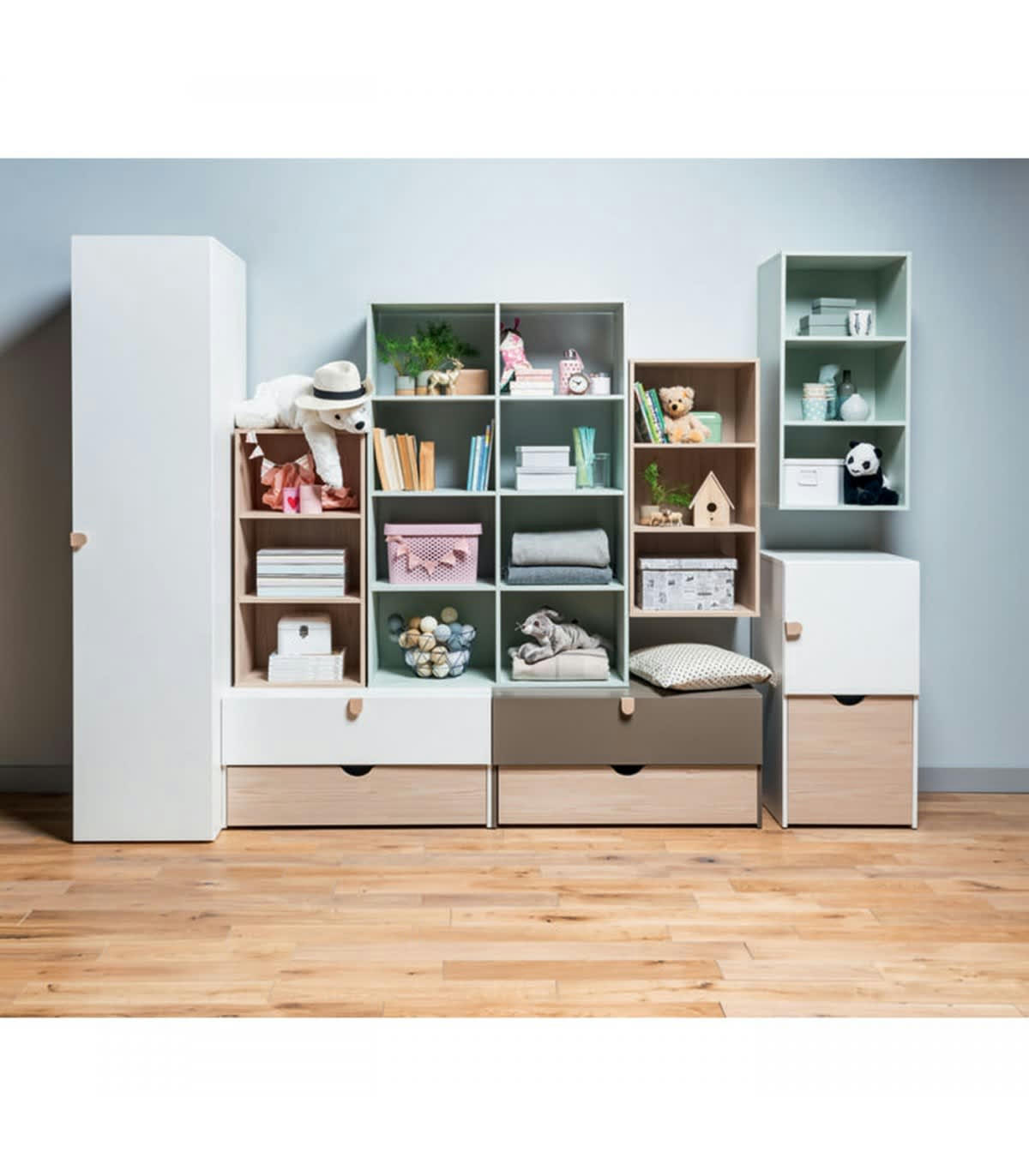 STIGE - Commode colonne sur roulettes avec cube amovible