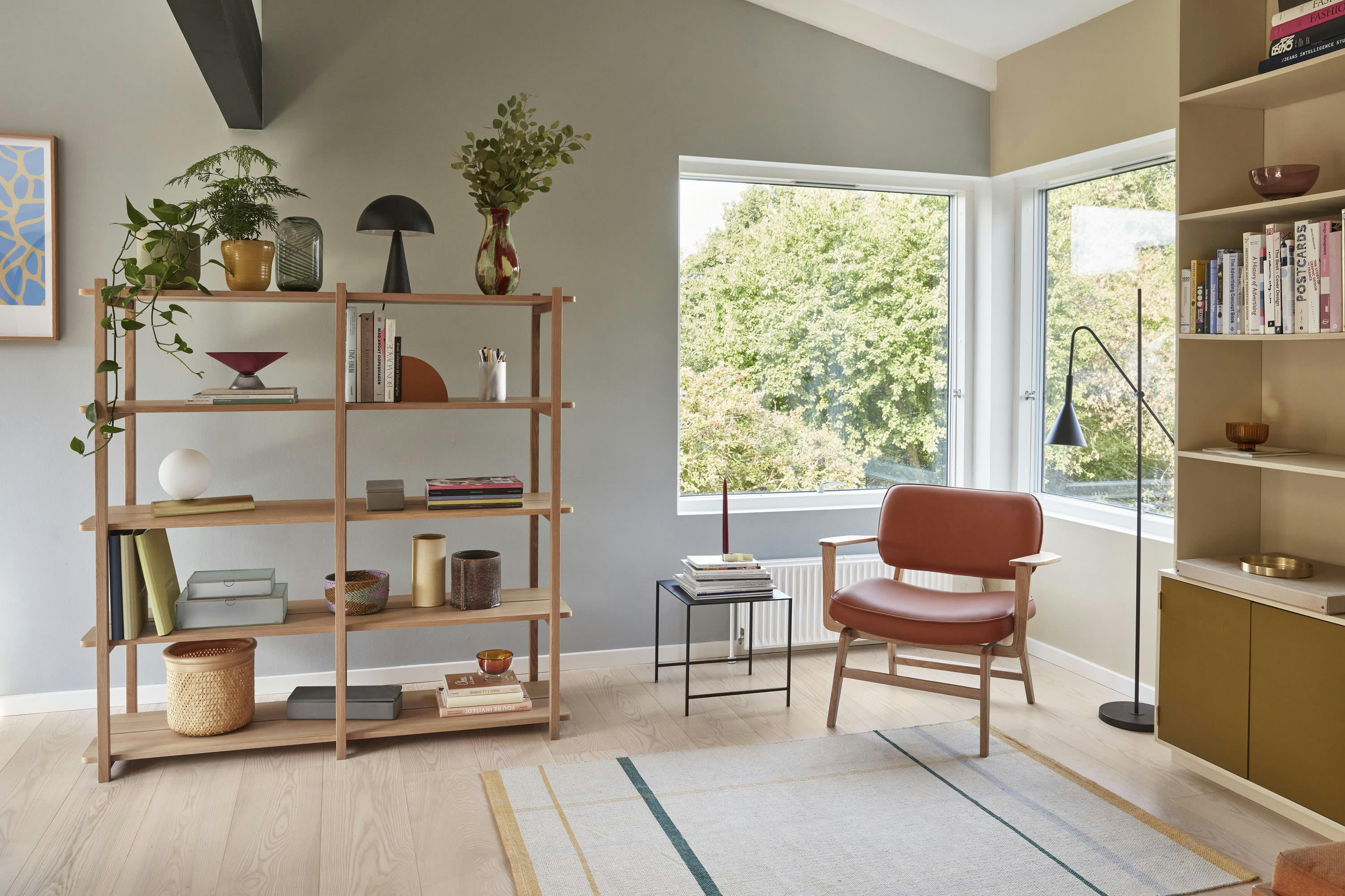 HAZE - Fauteuil en cuir et croûte de cuir orange