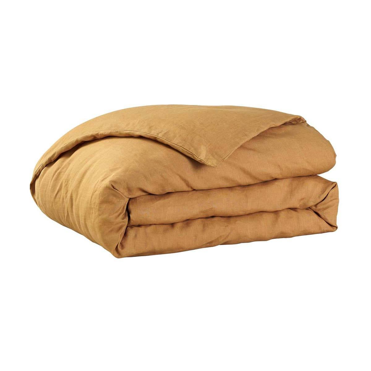 LIN BLÉ - Housse de couette unie en lin beige foncé 260x240