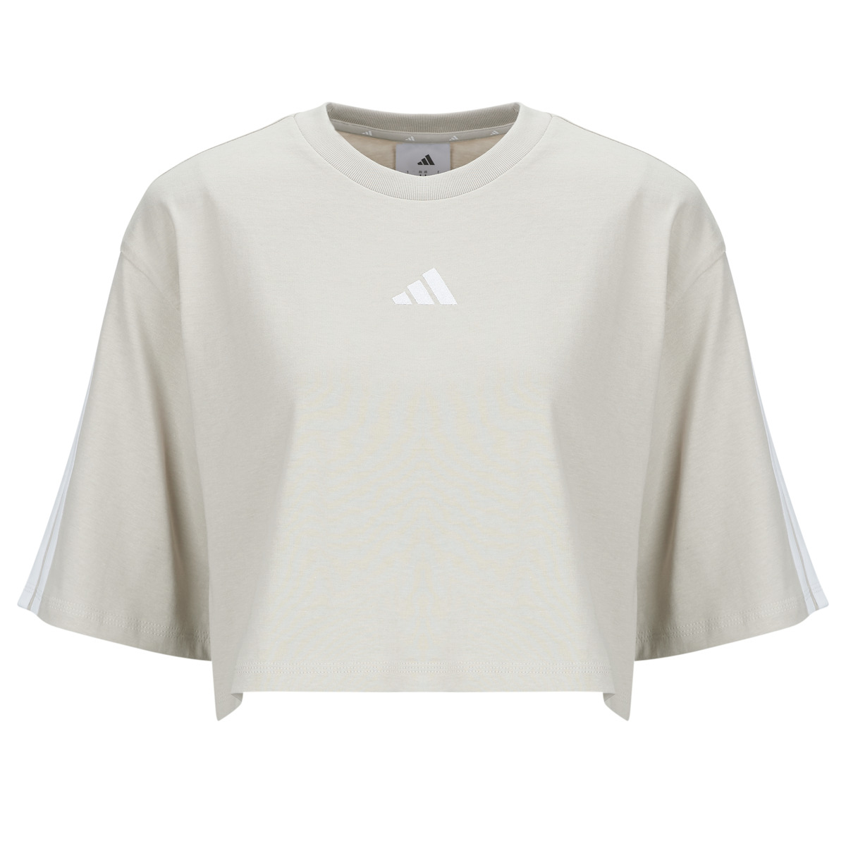 adidas - Essentials 3-Stripes Cotton Loose T-Shirt - Beige