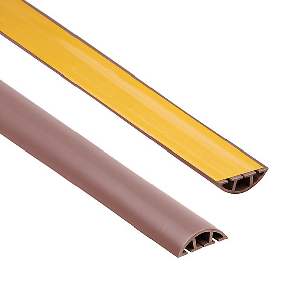 Bande de câble en PVC 10x60mm, 2m Auto-Adhésive, cache-câble, semi-circulaire, bronze