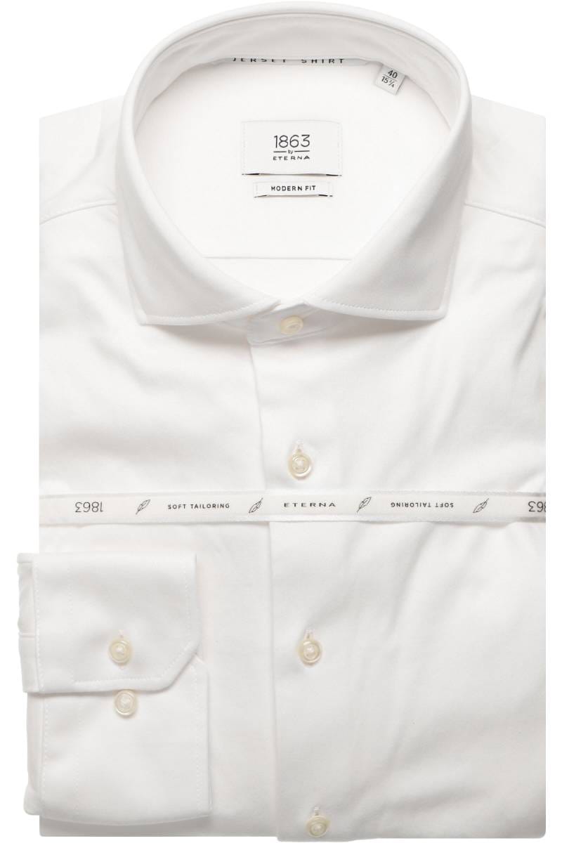 ETERNA 1863 Soft Tailoring Modern Fit Jerseyhemd weiss, Einfarbig