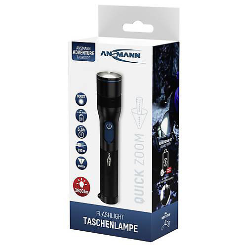 Ansmann Adventure TA1800RF lampe de poche LED rechargeable 1 800 lumens LED SMD 20 W mise au point continue