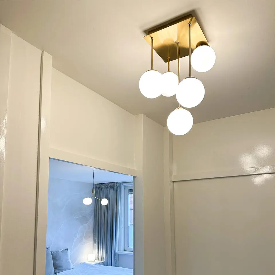 Qazqa plafondlamp athens-opal goudkleurig g9