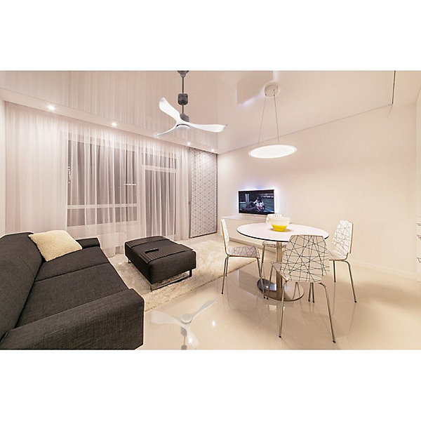 Modulo de KlassFan - Ventilateur de plafond DC avec Lumière Blanc et gris basalte, thermostat idéal pour 25 à 40 m²