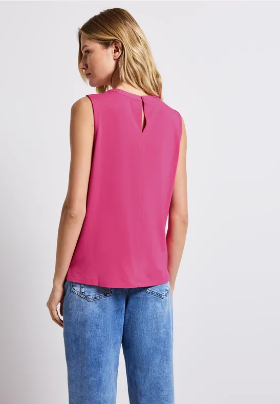 Jersey-Top mit Raffung