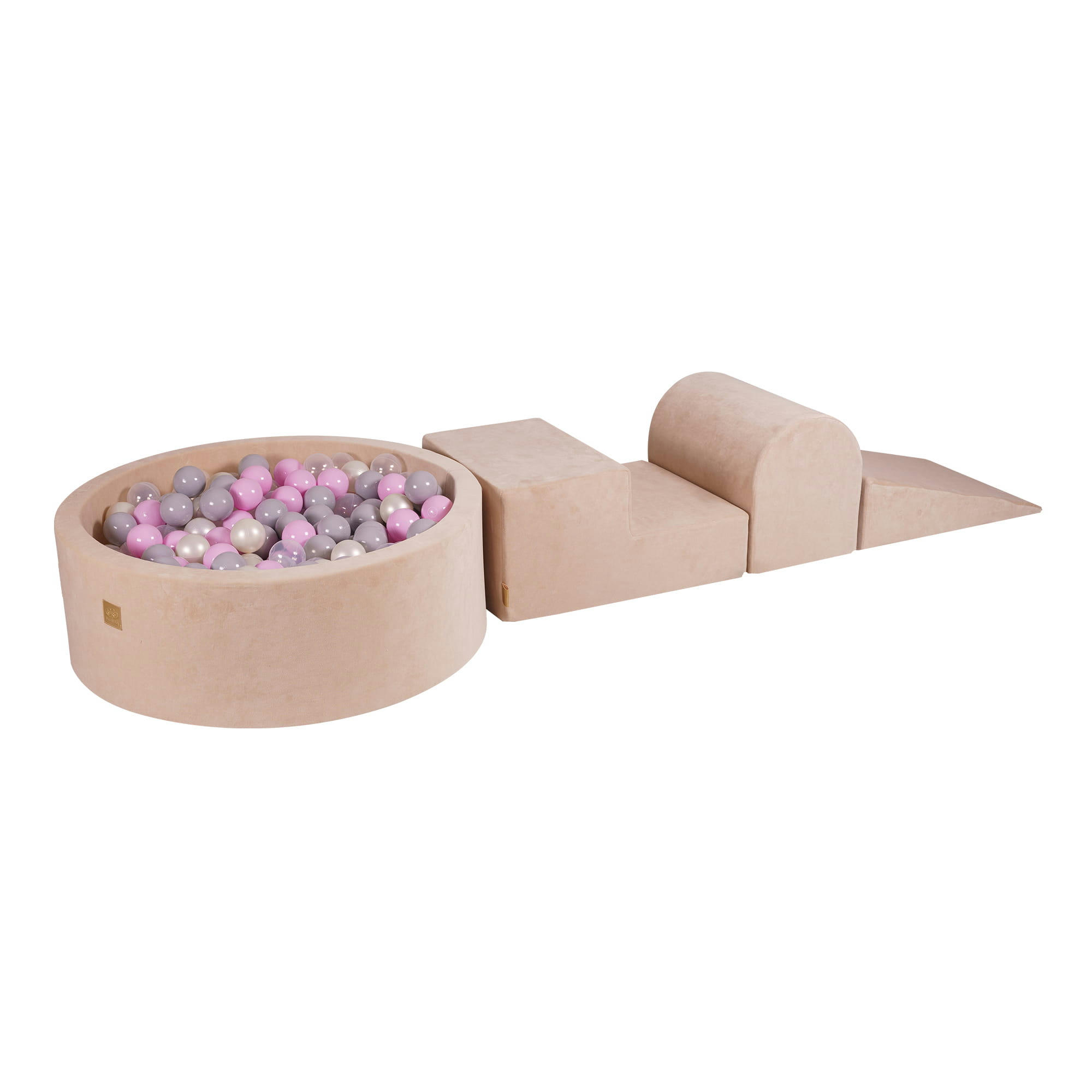 - Aire de jeu mousse, balle Transparent/Rose Pastel/Blanc Perle/Gris W90