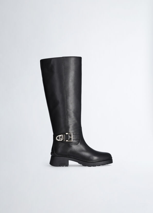 Stivali alti in pelle