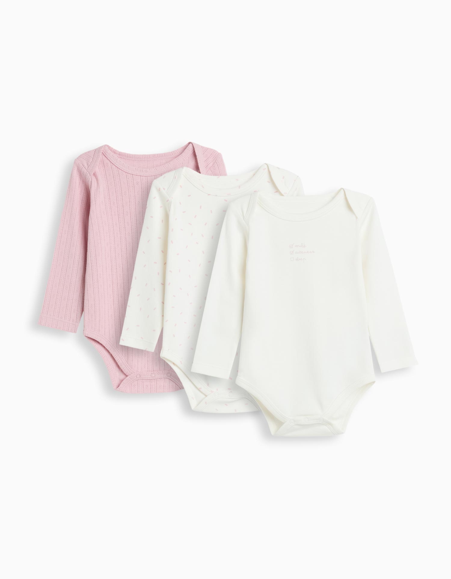 Pack 3 Bodies de Manga Comprida, Menina, Multicor
