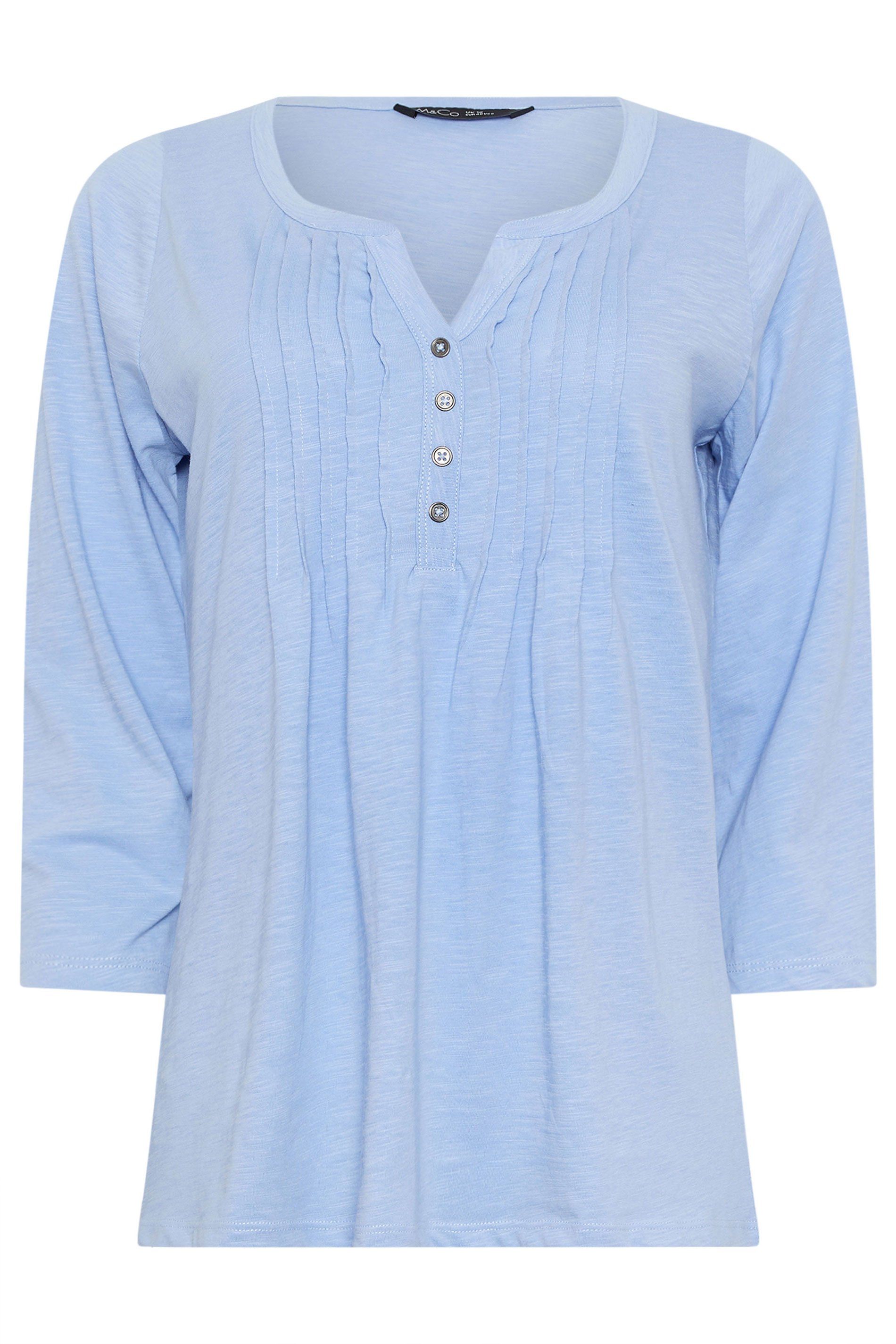M&Co Cotton Henley Top
