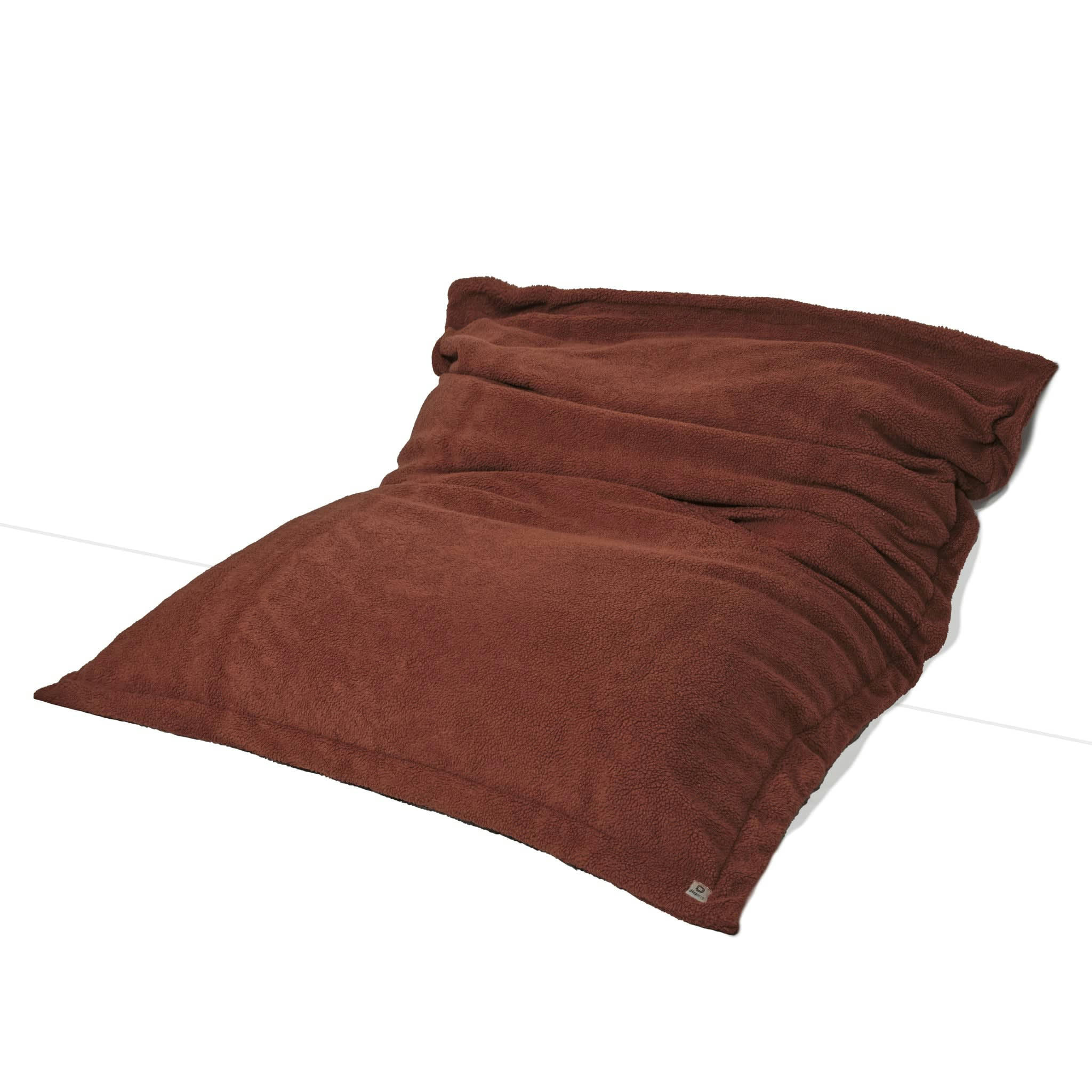 - Pouf Intérieur XXL Housse Sherpa (Effet Mouton) terracotta