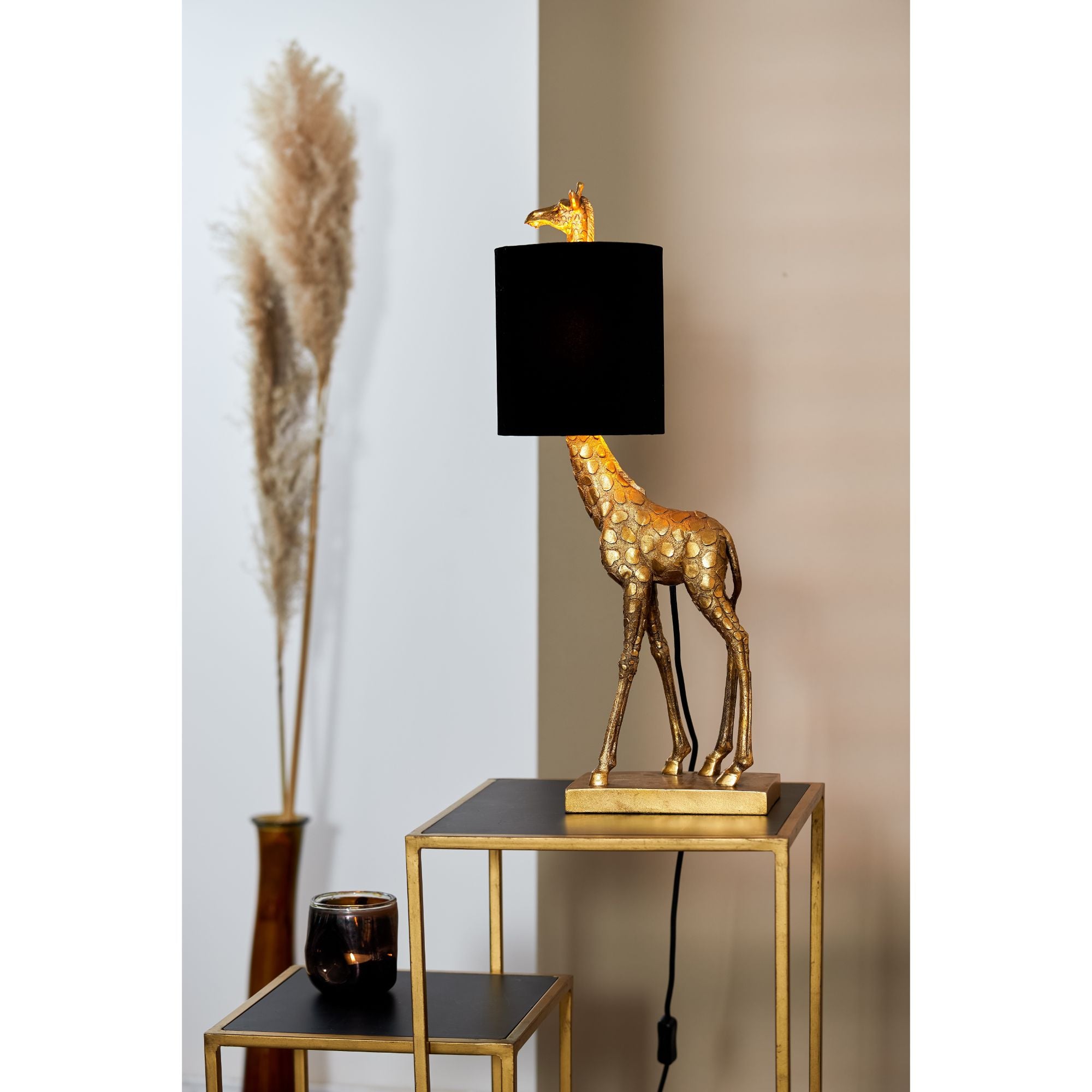 Light & Living Tafellamp Giraffe - Goud Zwart - 26x16x61cm