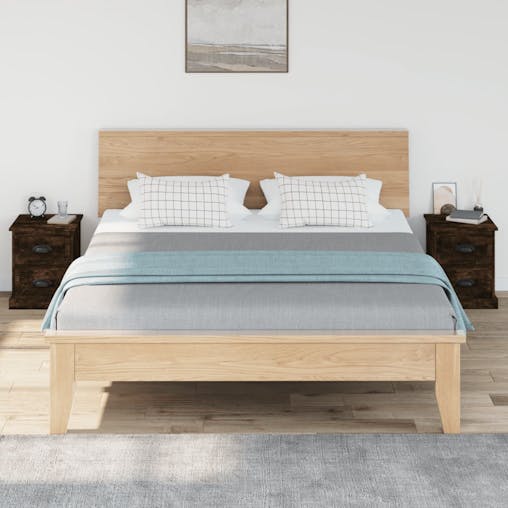 NNEVL Bedside Cabinets 2 pcs Smoked Oak 39x39x47.5 cm Engineered Wood